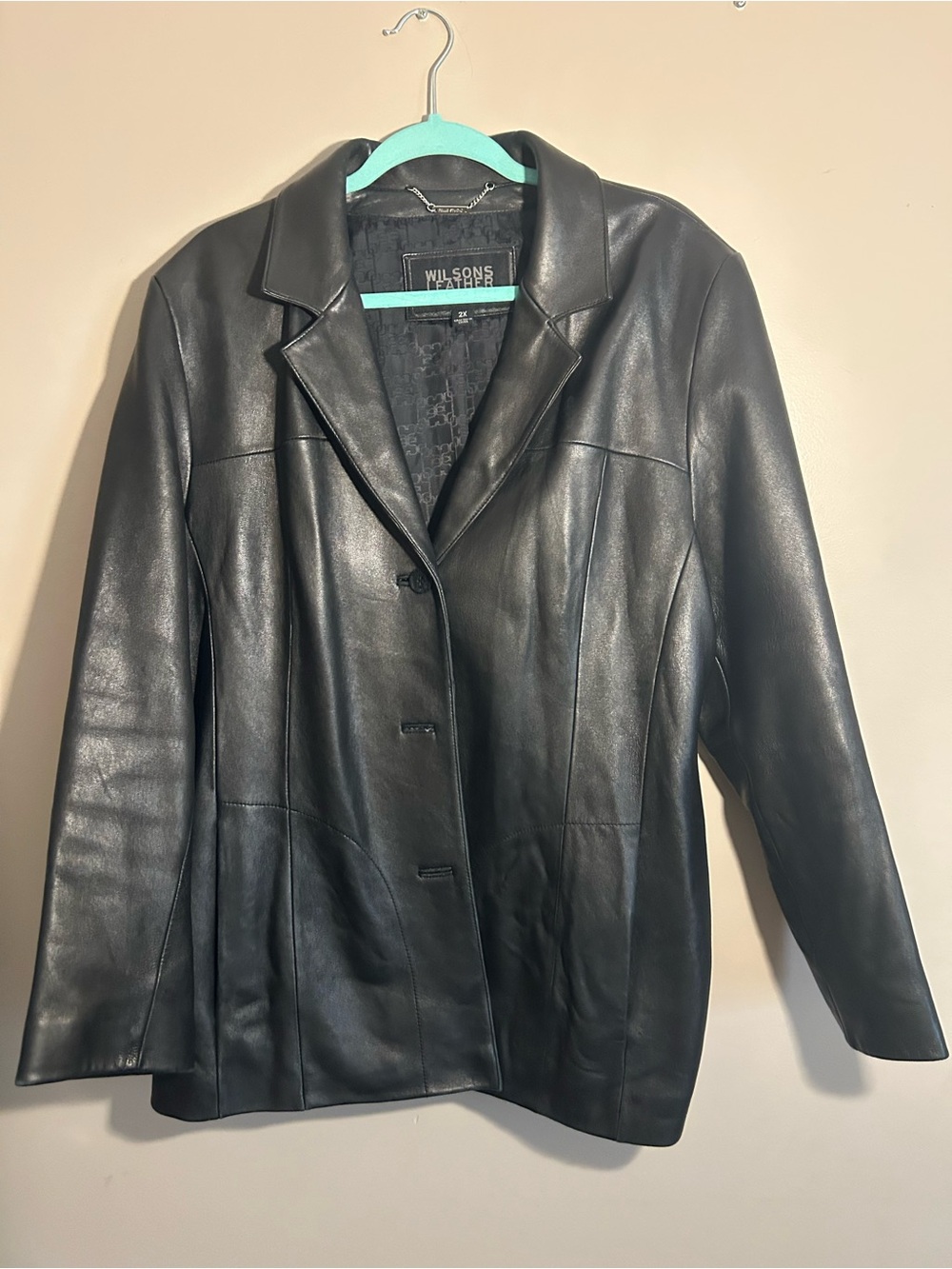 Wilsons Leather Black Button-Front Women's Leather Jacket